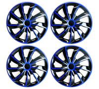 Set 4 Copricerchi 15 Pollici Quad Coppe Ruota Blu Nero Universali per VW