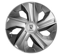 Set 4 copricerchi 16 MOMO universali argento carbon texture antracite resistenti