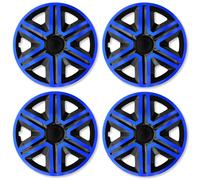 Set 4 Copricerchi 16 Pollici Action Coppe Ruota Blu Nero Universali