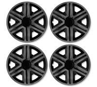 Set 4 Copricerchi 16 Pollici Action Coppe Ruota Grafite Nero Universali per Ford