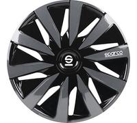 Set 4 copricerchi 16" pollici copriruota auto Lazio SPC1691BKGR nero grigio SPAR