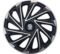 Set 4 copricerchi 16" pollici copriruota auto Varese SPC1680SVBK argento nero SP
