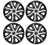 Set 4 Copricerchi 16 Pollici N-Power Coppe Ruota Argento Nero Universali per VW