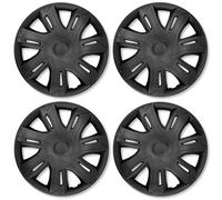 NRM N-Power Copricerchi Set completo 4 Copriruota Universali compatibili con Maggior Parte delle Marche e Cerchi (Nero, 16")