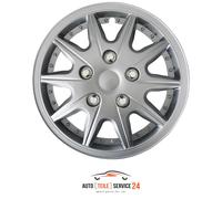 Set 4 Copricerchi AMBER 15" Argento Cromato Set 4 Pz Universali Bulloni Cromato