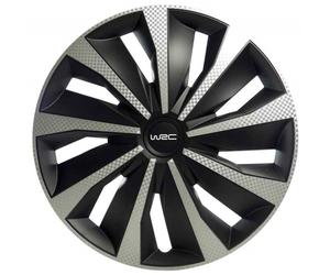 Set 4 copricerchi borchie universali WRC Carbon Style 16''