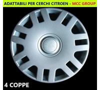 SET 4 COPRICERCHI COPPA RUOTA COPRIRUOTA BORCHIE CERCHIO 14 PER CITROEN C2