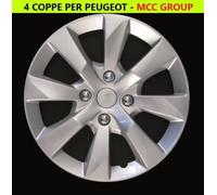SET 4 COPRICERCHI COPPA RUOTA COPRIRUOTA BORCHIE CERCHIO 15 PER PEUGEOT 408