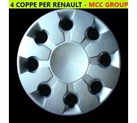 SET 4 COPRICERCHI COPPA RUOTA COPRIRUOTA BORCHIE CERCHIO 15 PER RENAULT CLIO