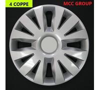 SET 4 COPRICERCHI COPPA RUOTA COPRIRUOTA BORCHIE CERCHIO 15 PER RENAULT CLIO