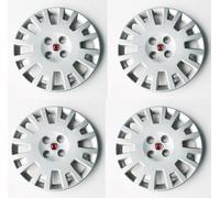 SET 4 COPRICERCHI COPPA RUOTA COPRIRUOTA BORCHIE CERCHIO Diametro 15" con adesivi FIAT Specifiche per Fiorino e Qubo prodotti dal 2007 in poi - 744/15-21211