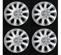 SET 4 COPRICERCHI COPPA RUOTA COPRIRUOTA BORCHIE CON SCRITTA CERCHIO Diametro 15" Specifiche per FIESTA prodotte dal 2009 in poi - 497/15 + S.358/FO