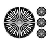 Set 4 Copricerchi Dakota Serie Argo Copricerchi 13"/14"/15"/16" Argento Nero