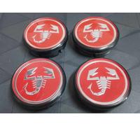 Set 4 coprimozzi ruota Abarth diametro esterno 50 mm, interno 42 mm