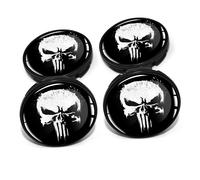 Set 4 coprimozzo 60 mm copricerchi universali cerchi auto DM006 Skull black