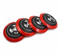 Set 4 Coprimozzo Coppette Centrale ABARTH 500 Rosso Nero 133mm Centro Ruota