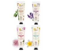 SET 4 CREME MANI BIOLOGICHE - 30ML - MANDORLA DOLCE, LAVANDA, PEONIA E TIARE'