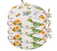 Set 4 Cuscini Sedia Provenza Rotondi Cotone Lavabili Coprisedie Stile Provenzale