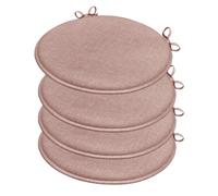 Set 4 Cuscini Sedia Rotondi Morbidi Universali Cotone Lavabile Coprisedia Tondo