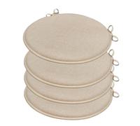 emmevi Set 4 Cuscini Sedia Rotondi Cotone Lavabili Morbidi Coprisedia Tondo Tinta Unita Pastello Beige