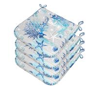 Set 4 Cuscini Sedia Universali Cotone Lavabili Coprisedie Morbidi Stella Marina