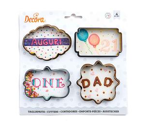 Set 4 Cutters Tagliapasta in plastica Cornici sagomate