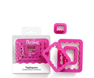 Set 4 Cutters Tagliapasta in plastica forma rettangolare festonato