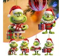 Set 4 Decorazioni Albero Natale 8cm Compatibile per Il Grinch Addobbi Appesi