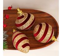 Set 4 decorazioni natalizie in schiuma cipolla rotonda a forma di oliva per mi