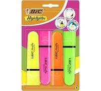 Bic Highlighter Flat, evidenziatori fluo, confezione 4 colori