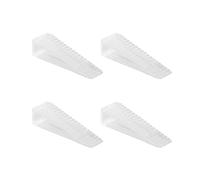 Set 4 Ferma Porta da Pavimento Adesivo - Soluzione per Mantenere le Porte Aperte e Sicure - Fermaporta a cuneo, paracolpo adesivo in abs (Cuneo Trasparente Rigato)