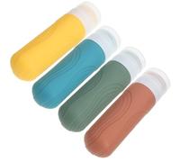 Set 4 Flaconi da Viaggio 90ml in Silicone e Pp, Ricaricabili | Antigoccia e Multiuso, per Shampoo , Pratici per Toilette, Bagagli e Spostamenti Quotidiani