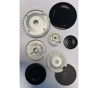 SET 4 FORNELLI Bruciatori+Piattelli COMPATIBILI CON Alcuni Piani Cottura indesit,beko,bosch (DUE ASOLE, INCASTRO)