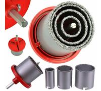 Set 4 frese fresa a tazza carotatrice diamantata muro marmo da 33 a 73mm 02126