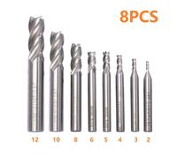 Set 4 frese terminali in carburo flauto 8 pz 2-12 mm per router CNC macchina tag