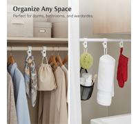 Set 4 Ganci a Clip per Asta Tenda, Armadio e Bagno, per Tende