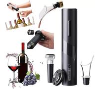Set 4 in 1 Apribottiglie Cavatappi Elettrico per Vino Incluso Tappo Sottovuoto Versatore e Taglia Capsule Automatico Elegante Facile Da Usare Incluso Tappo Sottovuoto Versatore e Taglia Capsule