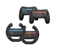 Set 4 in 1 con volante da corsa e impugnatura ergonomica per Switch2Joy-Con - Kit di impugnature antiscivolo per Mario Kart, giochi di corse e