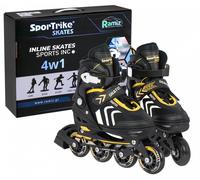 Set 4 in 1 Pattini a rotelle, rollers e pattini da ghiaccio per bambini taglia 29-33 Rosa - Giallo