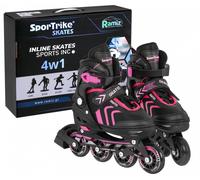Set 4 in 1 Pattini a rotelle, rollers e pattini da ghiaccio per bambini taglia 29-33 Rosa - Rosa