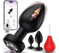 Set 4 in 1 Plug Anali con Doccia Anale - Delicata Purezza, Sensazione Setosa, 3 Misure Graduate Vibratore Uomo con APP Vibratoriper Toys Sessuali per Coppie, Vibratoreper Donna Professionale