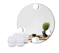 Set 4 Lampadine Led Luci per Specchio 3 Colori Intensità Regolabile USB