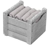 Set 4 lavette 30x30 cm. con cestino in legno CLASSIC