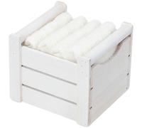 Set 4 lavette 30x30 cm. con cestino in legno CLASSIC