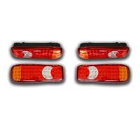 SET 4 LUCI POSTERIORI LED 12V MARCATE E LAMPADE MULTIFUNZIONE CAMION PICKUP...