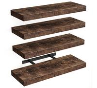 Set 4 Mensole da Parete Quercia in Legno Scaffali a Muro Scaffalatura Multiuso
