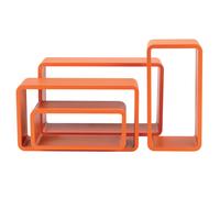 Set 4 Mensole Rettangolari Stondate Arancioni