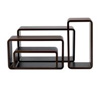 Set 4 Mensole Rettangolari Stondate Noce