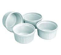 IBILI Set 4 MOLDE Ramequin 9 CMS, Porcellana, Bianco