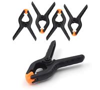 Set 4 Morsetti a Molla 7 cm in Nylon Alta Qualità - Ganascia Regolabile in PE Arancione - Elevata Forza di Serraggio per Falegnameria, Artigianato, Studio Fotografico e Progetti Fai da Te